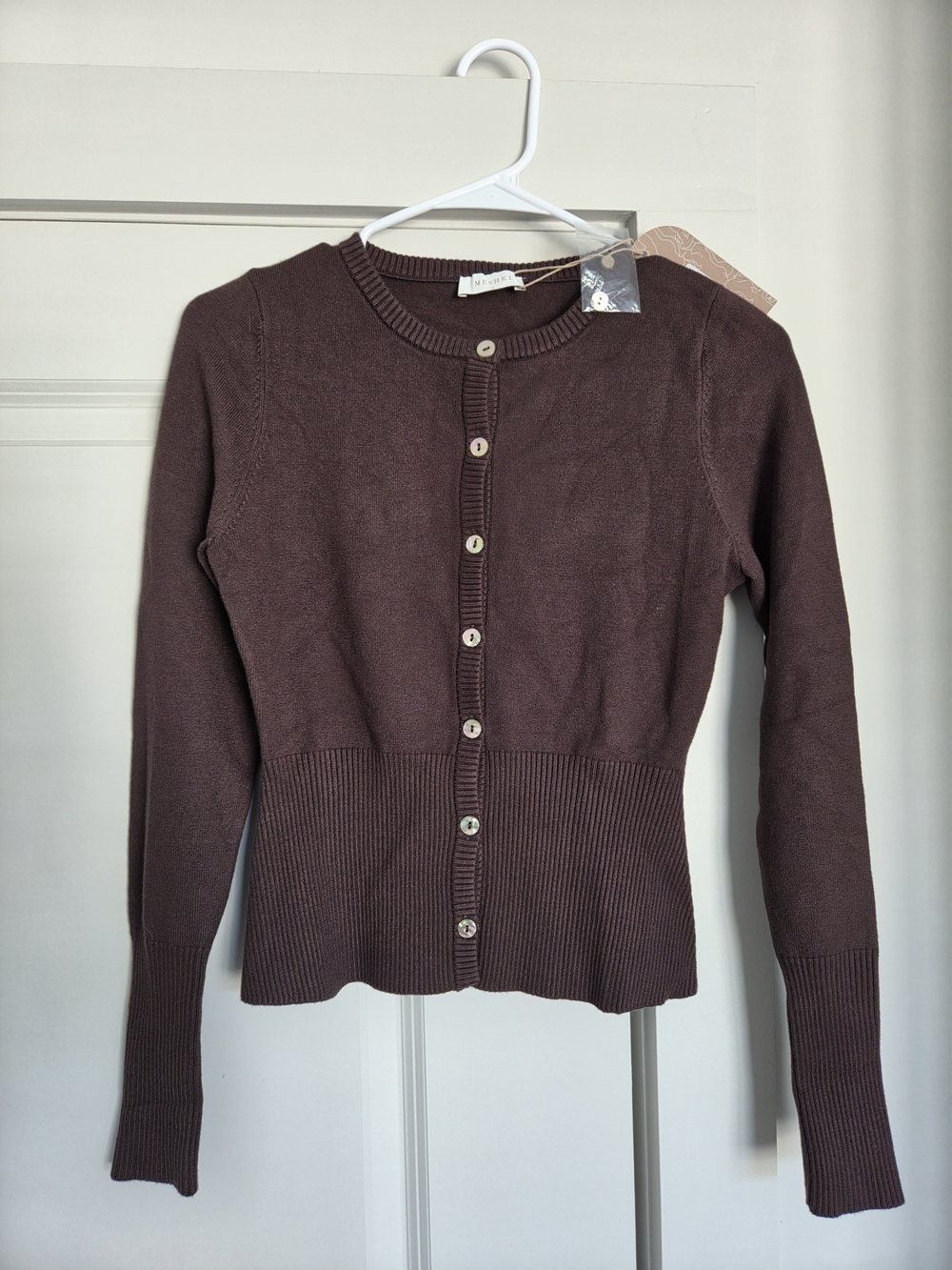 Meshki Reese Fitted Knit Cardigan - Dark Chocolate - Picture 5 of 7